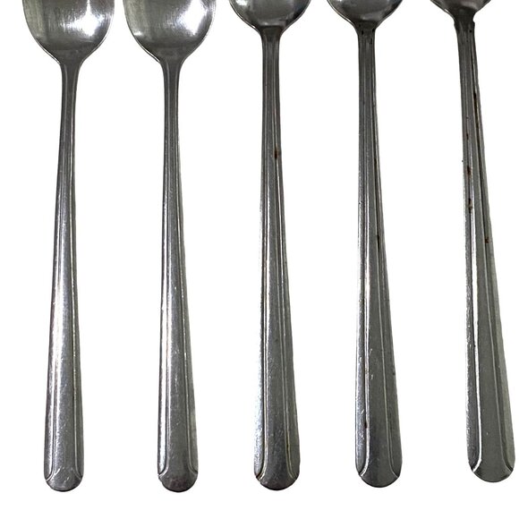 Royal Chicago Stainless Steel China Teaspoon Lot of 8 Art Deco Dining Kitchen - Picture 2 of 6